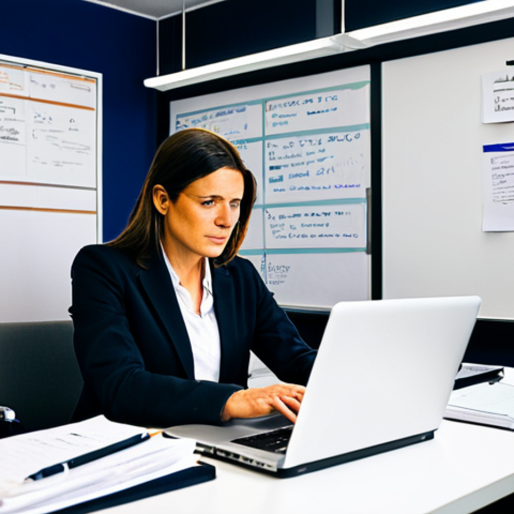 공연기획사 근무 환경 분석 - The Busy Producer**

"A bustling production office in Madrid. A fully clothed, professional woman, p...